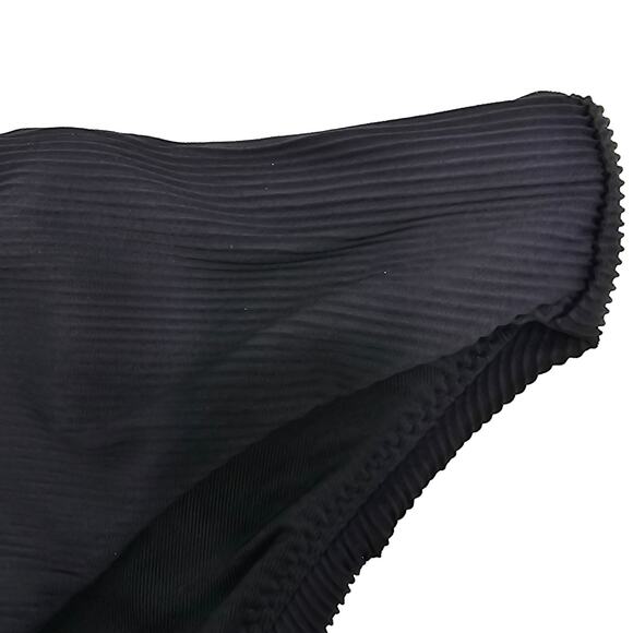 J. Crew Womans size XS Ribbed High Rise Cheeky Bikini Swimsuit Bottom Black NEW - Picture 2 of 8